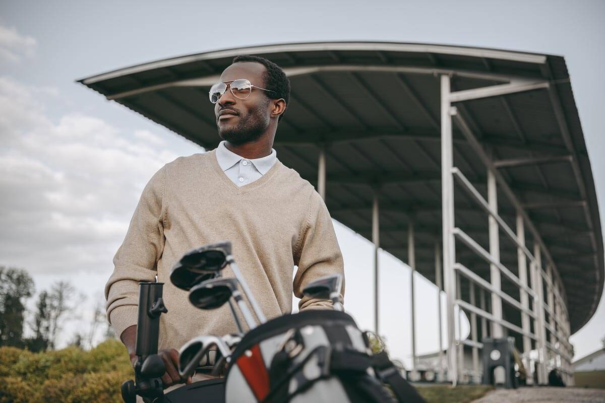 display-1 Golfer preparing to play
